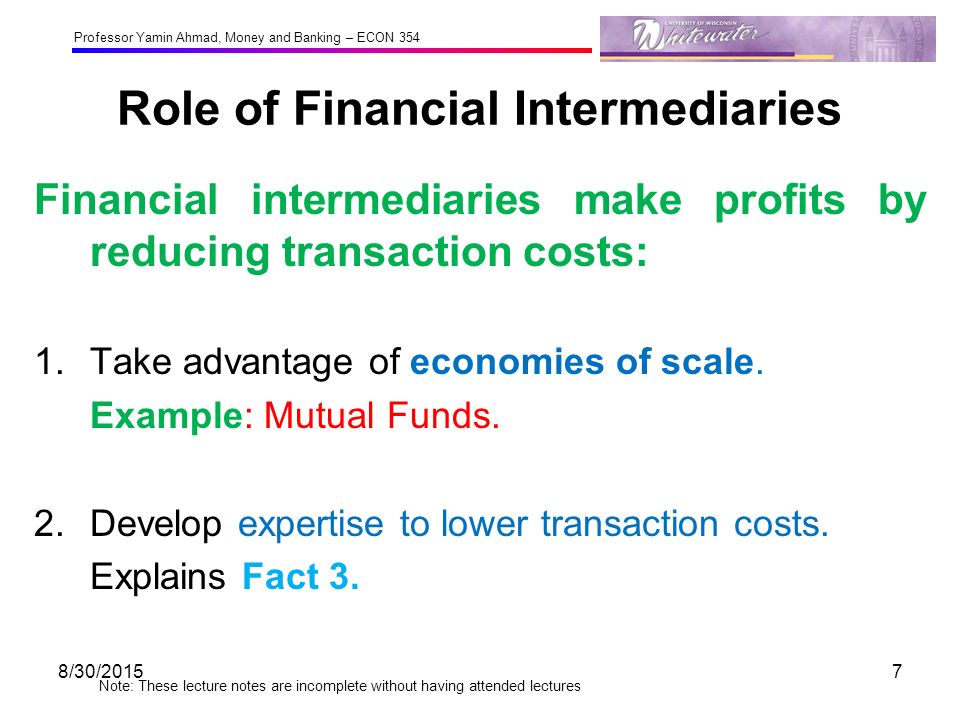Roles of financial intermediaries